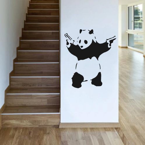 customwallsdesign Banksy Panda With Guns Wall Sticker Decal