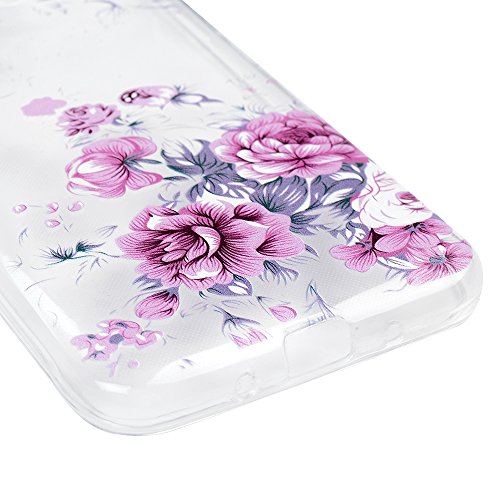 Badalink H  lle f  r Samsung  Galaxy J3 2016 Silikon Handy H  lle Schutzh  lle Rosa Rose Muster Ultra Slim Weich TPU Gummi Bumper Case Protective Back