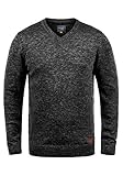 DETAILS & HIGHLIGHTS: Leicht elastischer Feinstrick, V-Neck, Melange Optik, gerippte und elastische Ärmelbündchen sowie abschließender Saum und Kragen, Leder-Logopatch am hinterem Abschlussbund sowie am vorderem Saum
