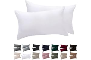 ‎SOIFOX Soifox Kissenbezug 40 x 80 2er Set - Kopfkissenbezug 40x80 Weiß 100% Mikrofaser bügelfrei & knitterfrei mit Reißverschluss