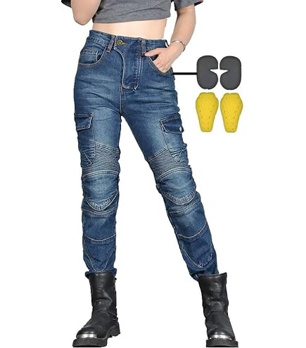 Pantaloni Moto Donna A-Pro - Cordura, Protezioni CE Rimovibili, Impermeabili, Taglia 36 - Foto 13