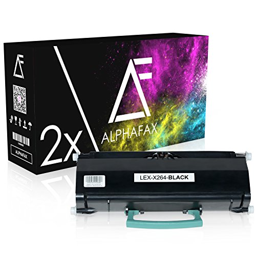 2 Toner kompatibel zu Lexmark X264DN, X363DN, X364DN, X364DW - X264H21G - Schwarz je 9.000 Seiten