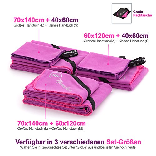 2er-Set Premium Mikrofaser Handtücher – inkl. Packtasche | Ultra saugfähige & schnelltrocknende Sport- und Badehandtücher mit praktischer Reißverschluss Ecktasche | Ideal für Fitness, Yoga, Sauna, Outdoor, Reisen - 5