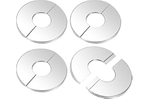 M METERXITY 4-Pack Flangia Divisa Da Parete, Per Tubo Con Diametro Esterno 0.9 Pollici/22mm 304 Acciaio Inossidabile Piastra Di Copertura Rotonda Autoadesiva Per Tubi Dell'Acqua/Rubinetto