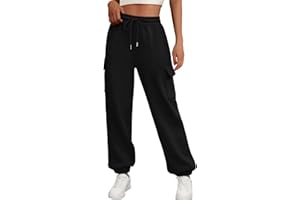 JFAN Pantaloni Sportivi Donna Invernali Pantaloni da Jogging in Pile Termici Pantalone Tuta Donna con Tasche Felpati Coulisse Elastico Vita Alta