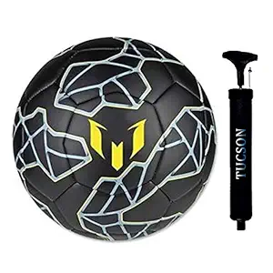 Tucson BLACK MESSY PU, PVC Football, Size 5, (Black)