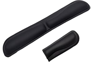 DIVONO Poggiapolsi tastiera pieghevole,Poggiapolsi tastiera e mouse in memory foam, tappetino per mouse ergonomico e poggiare il polso tastiera per computer,PC portatile,Ufficio,Giochi(nero)