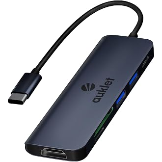USB C Hub Docking Station, 6-in-1 Aluminium USB C Hub,4K HDMI@30HZ,100 W Power Delivery,SD/TF Card Reader, Compatibile with iOS, Windows and Linux