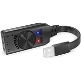 Bengoo USB Virtual 7.1 Channel Sound Card Adapter External Audio Adapter Stereo Sound Card Converter with 3.5mm Aux for Gamin