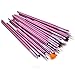 Glow Professional 25 piece Nail Art Brushes and Dotting Tools Set; Purple