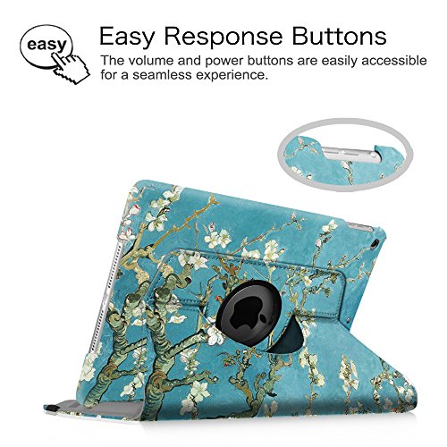 Fintie iPad mini 1 / 2 / 3 Hülle – 360 Grad Rotierend Stand Kunstleder Smart Cover Schutzhülle Case mit Auto Schlaf / Wach Funktion und Stylus-Halterung für Apple iPad Mini 3 / iPad Mini 2 / iPad Mini, Mandelblüten - 5