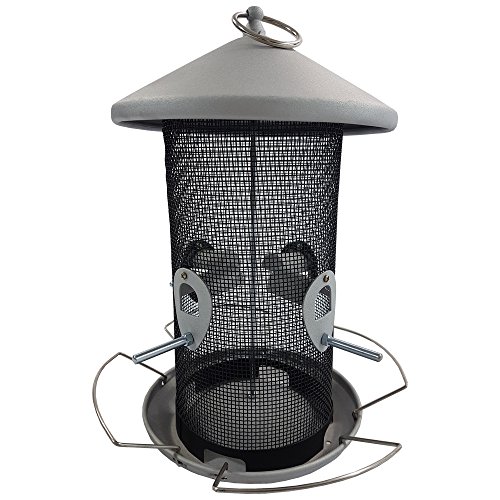 proheim Vogelfutter-Station 30 cm aus Metall Futterspender für bis zu 3 kg Futter Vogelhaus zum Hängen Vogelfutter-Spender mit 8 Futteröffnungen – perfekt für Wildvogelmischungen - 2