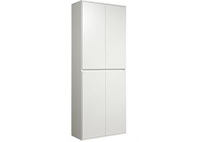 ‎TRENDTEAM SMART LIVING trendteam smart living - Nevada - Mehrzweckschrank - Weiß - Schrank mit 4 Türen, 6 Einlegeböden und 1 Kleiderstange - (BxHxT) 74 x 191 x 34 cm - grifflose Türen