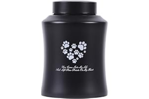 YOUDEAR MEMORIALS Urnen für die Einäscherung von Haustieren, Urnen für Hunde- und Katzenasche (Schwarz, groß)