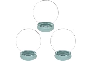 JUMPLAWN 3 St DIY Empty Glass Globe Kit With Rubber Base Fillable Water Globes For Christmas Crafts Holiday Wedding Centerpieces Home Office Decorations
