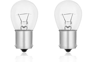 CALDARAX Lampadine per Esterno Ba15s 18W 32V, Dimmerabile, Bianca Calda 2700K, 100LM, S25, Lampadina Garage per Garage Cruscotto, Luce di Retromarcia e Luci Posteriori, 2 Pezzi