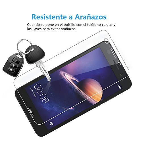  2-Pack  Huawei Y6 II Cristal Templado Protector de Pantalla  Nazzamo Huawei Y6 II Templado Vidrio Protector de Pantalla  Ultra-trasparente   Sin Burbujas   Resistente a Ara  azos 