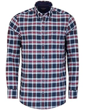 CASAMODA Comfort Fit Hemd Langarm Button Down Kragen Karo blau