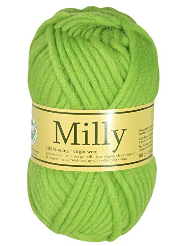 Filzwolle MILLY 50 g #41 lime - green, Wolle zum Strickfilzen 100% Schurwolle