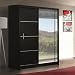 Produktbild Schiebetürenschrank - Kleiderschrank - Schwebetürenschrank WIST in Schwarz, mit Spiegel, Breite: 150cm/180cm/203cm/250cm
