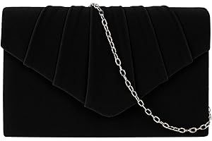 MEGAUK Damen Samt Clutch Elegant Abendtasche Handtasche Envelope Tasche Unterarmtasche mit Kette für Hochzeit Wedding Prom Party