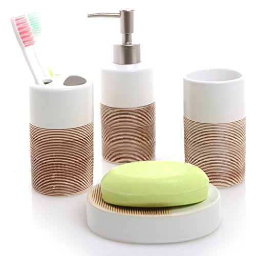 MyGift-Deluxe-4-Pices-en-Cramique-Lot-de-Bain-WDistributeur-de-Savon-Support-pour-brosses--Dents-Gobelet-et-Distributeur-de-Savon