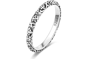 QIKAOLA Anello in argento 925 per donna Anello con zirconia cubica colorata Anelli vintage Anelli di dichiarazione impilabili Taglia 6-9