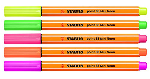 Stabilo point 88 Mini Fineliner (5 NeonFarben) 5er Pack - 3