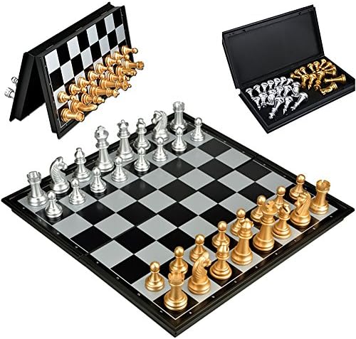 Travel Chess Sets Magnetic Folding Board Game for Kids Children Adults Beginners (25X25CM)