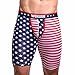 Produktbild TUDUZ Herren Gestreift Flag Unterwäsche Boxershorts Shorts Bulge Pouch Unterhose (Rot-B, L(Taille:78-94cm))