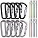 Produktbild SourceTon 7,6 cm 10 Stück D-Form Federbelastet stark und leicht, große Karabiner Clip Set Outdoor Camping Schraube Torschloss Haken Bonus 10 Stück 10,9 cm Edelstahldrahtring Kabelschlaufen