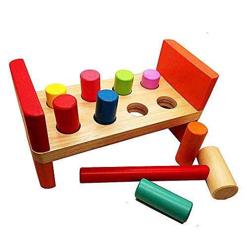 Wooden Pounding Bench with Hammer for Babies Children Infants Kids Toddlers