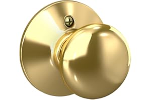 SCHLAGE F170PLY605 F170 PLY 605 Plymouth Dummy Knob, Bright Brass, One Sided Non Turning