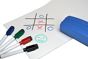 MAGNOSPHERE Feuille magnétique blanc effaçables à sec - 0,6mm x 50cm x 62cm - Plaque magnétique - Aimant flexible blanche - Caoutchouc aimanté avec revêtement PET - repositionnable sur toutes surfaces métaliques