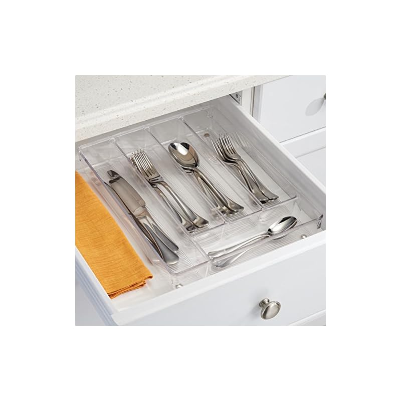 mDesign Besteckkasten durchsichtig - praktischer Schubladen-Organizer