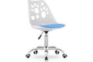 NMK HOME Silla Oficina con Ruedas 360 °- Cadeira Escritorio para Sala de Estudio - Fácil de Montar y Base Cromada