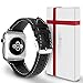 Produktbild Apple Watch Armband 42mm - ICHECKEY Leder Uhrenarmband iWatch klassische Mentallschnalle Ersatzarmband für Alle Apple 42mm Watch Serie 1/ 2 / 3, Sport, Edition, Nike+ -(Schwarz)