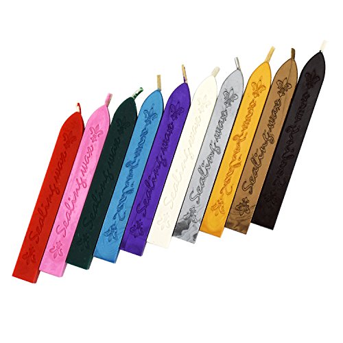 Esnow Manuscrito retro europeo del fuego del t  tem 10 palillos antiguos de la cera de lacre de las PC con sello de lacre  10 colores
