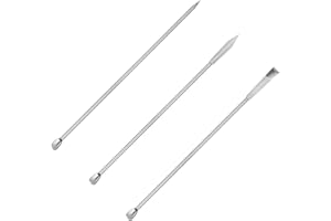 GHEART Espátulas de laboratorio, Espátulas de laboratorio Acero Inoxidable Micro Cuchara de Muestra Extremos Dobles Espátula de Reactivo para Experimentar, Polvos, Gel Llenado,3 piezas
