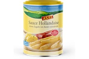 ASAL Sauce Hollandaise kalorienreduziert ohne Geschmacksverstärker 390g für 2,5 Liter – leckere, fettreduzierte und zart-cremige Soße für Spargel und Gemüse, glutenfrei, bis zu 90% weniger Fett und 80% weniger Kohlenhydrate, kinderleichte Zubereitung mit Wasser, keine zusätzliche Butter notwendig, ohne Palmöl, kein Palmfett