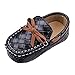 Femizee Baby Boy/Girls Moccasins Bowknot Soft Moccs Newborn Infant Leather Suede Shoes 0-6 Months Black