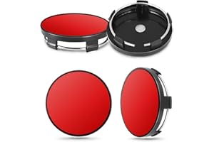 LACHT Centre De Jante Capuchons - 4 Pièces Cache Moyeu Centre De Roue,60Mm, Enjoliveur De Voiture, Plastique Abs Cache-Moyeu, Jantes Enjoliveurs Accessoires Pour Voitures （Rouge）