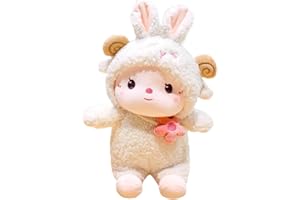 VEghee Aries Plush Toy,30 cm Aries Plush Doll Pillow, Ariess Soft Pillow, Aries Stuffed Animal Fluffy White Toy,for Baby Kids and Adults Gifts (rosa)