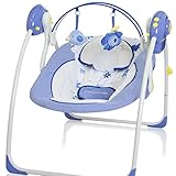Elektrische Babyschaukel Automatische Baby Wiege Wippe Little World Dreamday blau