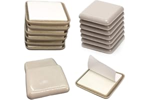COSSWE 16 PCS Furniture Sliders and Gliders,50mm Square Self Adhesive Chair Leg Sliders Floor Protector Pads for Moving Furniture Movers Carpet Gliders Glides