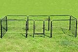 Welpenauslauf Absperrgitter Welpenzaun Freigehege Laufgitter Hunde Welpen 8 Elemente Metall 81x77cm, HT2031m2 - 9