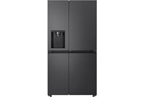 LG GSJC40EPPE Side-by-Side Kühlschrank mit Gefrierfach – Door-in-Door Funktion, Festwasseranschluss, Total NoFrost, Modern Flat Door, Matt Schwarz Metallic