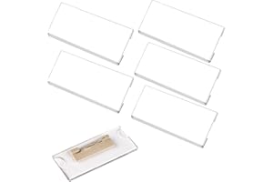Unvtap 6 PCS Namensschilder, Durable Namensschild, Namensschilder Für Kleidung Transparent, Namensschild Mit Anstecknadel, Kunststoff Namensschilder für Schulen, Veranstaltungen, Büro, Hotel