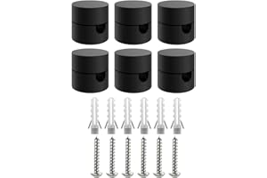 OASHISU 6 PEZZI Decentratore da Soffitto per Cavi Elettrici, Decentratore a Soffitto, Decentratore Lampadario, Gancio da Soffitto o Parete, Decentratore Cavo Elettrico, Fermacavo [NERO, plastica ABS]