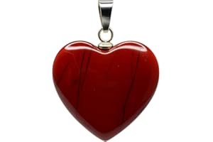 Felicidade Pendentif Cœur en Jaspe Rouge - Pierre semi-précieuse - Bijou Énergétique et Naturel